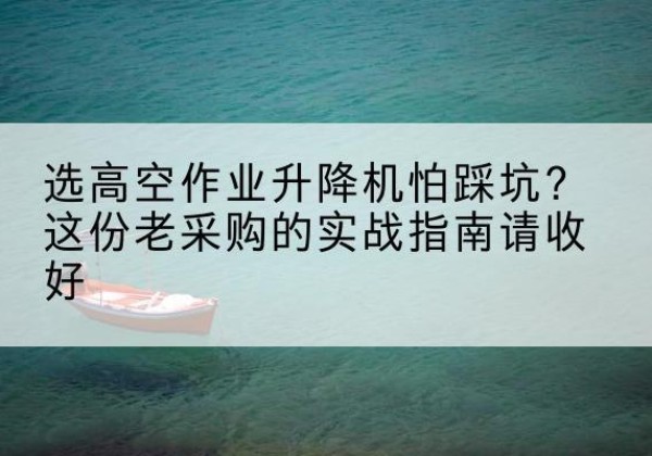 甘谷高空作业升降机厂家推荐-选高空作业升降机怕踩坑？这份老采购的实战指南请收好