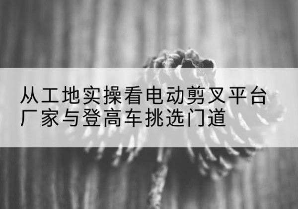 甘谷电动剪叉升降平台厂家-从工地实操看电动剪叉平台厂家与登高车挑选门道