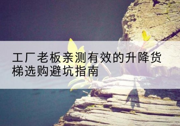 甘谷升降货梯怎么选-工厂老板亲测有效的升降货梯选购避坑指南